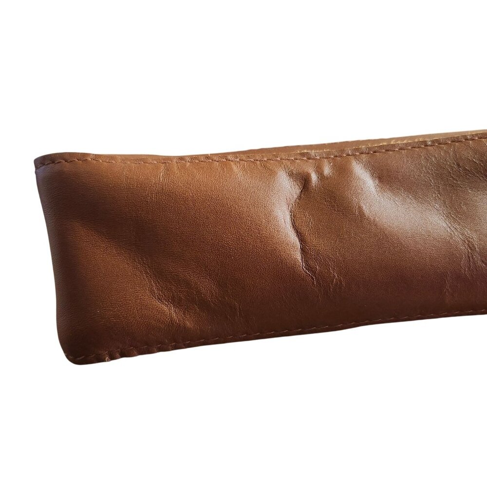 Portland Leather Artisan Bag Zippered Pouch Honey Brown Smooth Brass Zip - Picture 7 of 7